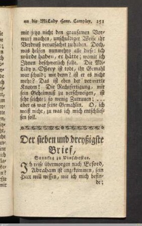 Der sieben und dreyßigste Brief