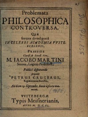 Problemata Philosophica Controversa