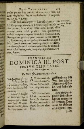 Evangelium Dominica III. Post Festum Trinitatis.