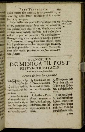 Evangelium Dominica III. Post Festum Trinitatis.