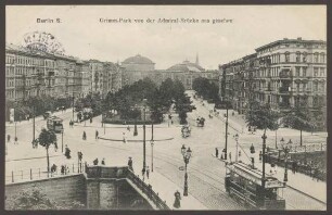 Ansichtskarte "Grimm-Park von der Admiral-Brücke aus gesehen"