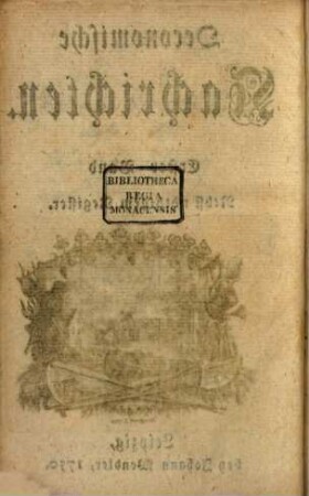 Oeconomische Nachrichten. 1. 1750