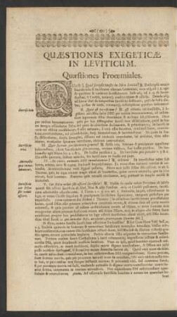 Quaestiones Exegeticae In Leviticum.