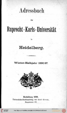 Wintersemester 1896/1897