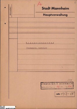 Vierer-Ausschuß (Protokolle, Material)