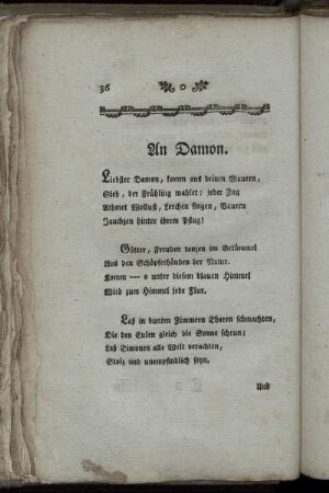 An Damon. - Hymne.