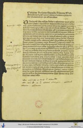 Josephus Horlenius ... presbytero et amico cum primis optime merito Salutem in eo qui est vera salus.