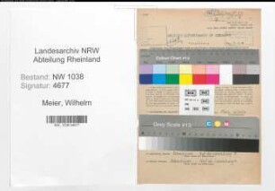 Entnazifizierung Wilhelm Meier , geb. 01.07.1909 (Polizist)