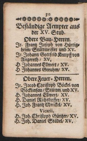Beständige Aempter aus der XV. Stub