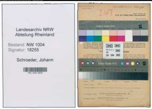 Entnazifizierung Johann Schroeder , geb. 05.08.1899 (Hafenaufseher)