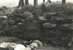 Thüringer Wald. Hintere Werraquelle bei Siegmundsburg. Steinsetzung über Quellrohr