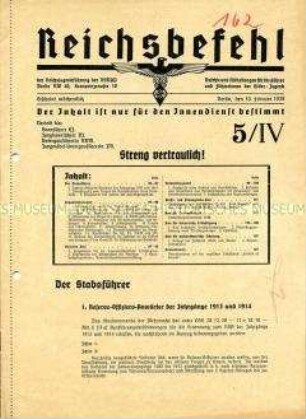 Mitteilungsblatt der Reichsjugendführung der NSDAP für HJ-Funktionäre