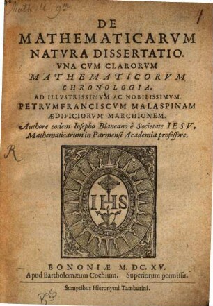 De Mathematicarum natura dissertatio