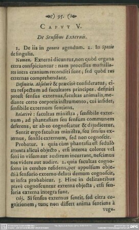Caput V. De Sensibus Externis