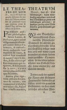 Plusieurs anciens philosophes Grecz Latins, & Barbares ... = Vil alte Griechische/ Lateinische und Barbarische Phylosophi ...