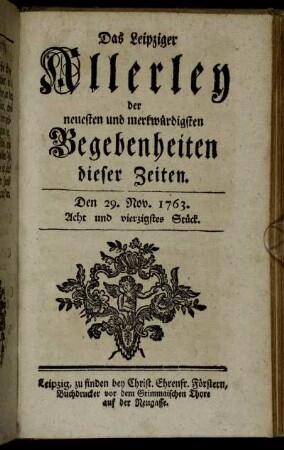Den 29. Nov. 1763. Acht und vierzigstes Stück.