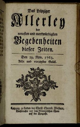 Den 29. Nov. 1763. Acht und vierzigstes Stück.