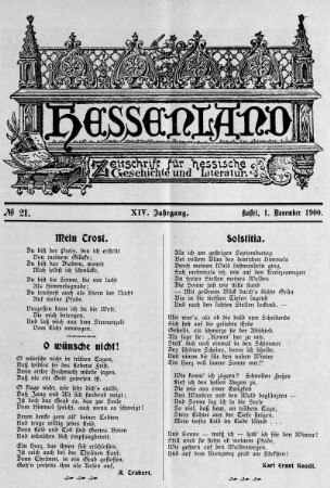 No. 21, 1. November 1900