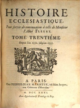 Histoire Ecclésiastique. 30, Depuis l'an 1550. jusqu'en 1555