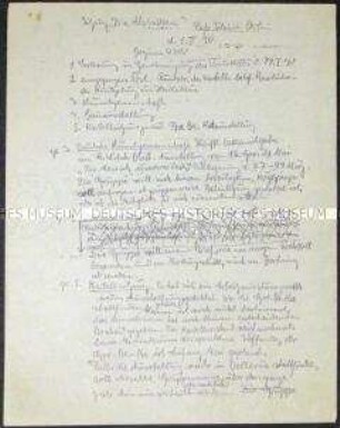 Handschriftliches Protokoll einer Mitgliederversammlung der Künstlervereinigung "Die Abstrakten" - Sachkonvolut