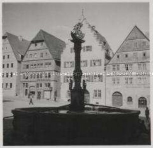 Rothenburg ob der Tauber, Marktplatz, Georgsbrunnen und Giebelhäuser