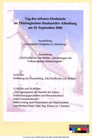 Originaltitel: Tag des offenen Denkmals im Thüringischen Staatsarchiv Altenburg am 10. September 2006