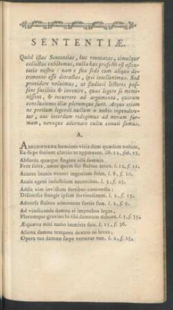 Sententiae.