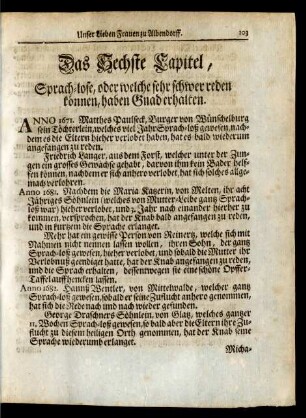 Das Sechste Capitel ...