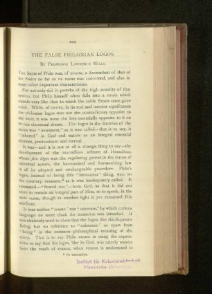The False Philonian Logos.
