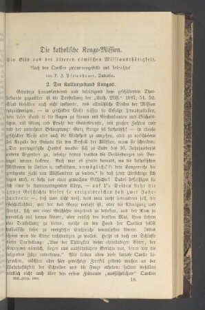 Die katholische Kongo-Mission