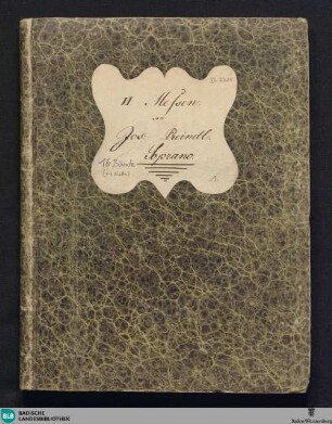 Messa in C : a soprano, alto, tenore, basso violino Imo violino IIdo 2 oboe 2 tromb. 2 clarin. timpani violone, ed organo; op. VII; no. I