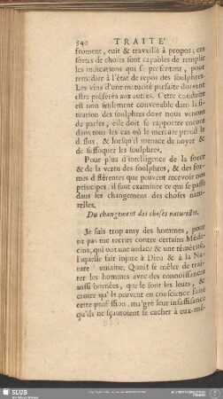 Du changement des choses naturelles