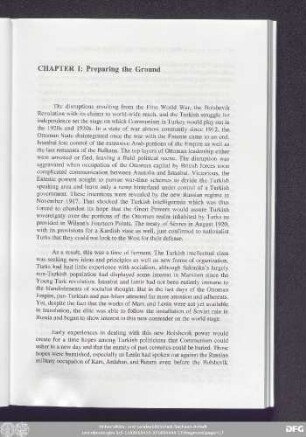 Chapter I: Preparing the Ground