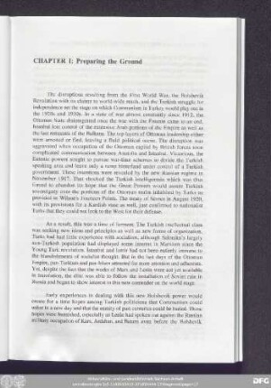 Chapter I: Preparing the Ground