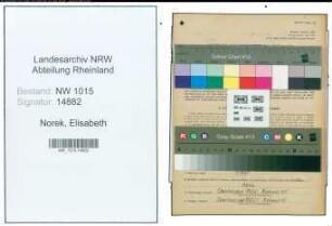 Entnazifizierung Elisabeth Norek , geb. 25.02.1906 ()