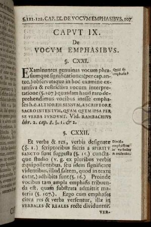 Caput IX. De Vocum Emphasibus. - Caput X. De Textus Sacri Divisione Seu Dispositione.