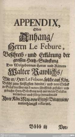 APPENDIX, oder Anhang/...