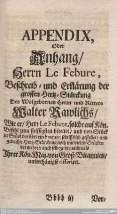 APPENDIX, oder Anhang/...