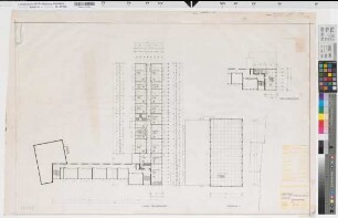 Soest (Soest) Erweiterung des Staatlichen Archigymnasiums Anbau: Grundriß Obergeschoß Turnhalle: Grundriß 1973 1 : 100 64 x 99 Zeichnung Staatshochbauamt Soest