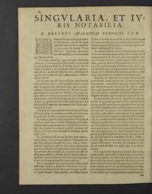 Singularia, et iuris notabilia.