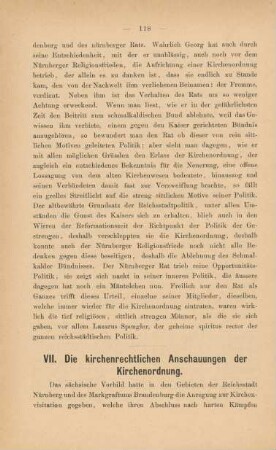 VII. Die kirchenrechtlichen Anschauungen der Kirchenordnung