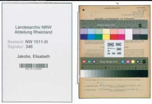 Entnazifizierung Elisabeth Jakobs , geb. 27.07.1898 (Koechin)