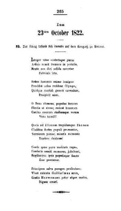 Zum 23sten October 1822