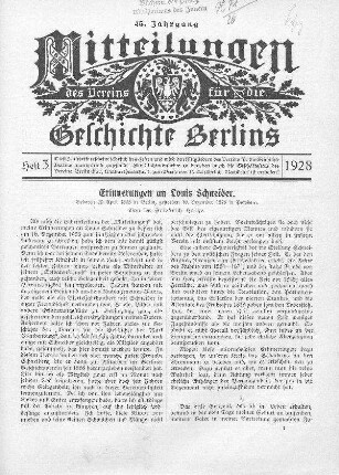 Erinnerungen an Louis Schneider