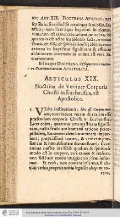 Articulus XIX