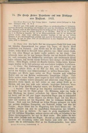 75. Die Große Armee Napoleons auf dem Rückzuge aus Rußland. 1812.