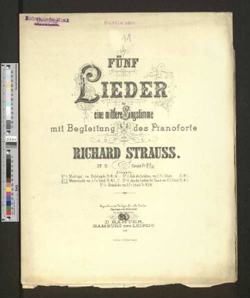 Nr. 2: Winternacht : für mittlere Singstimme mit Begleitung des Pianoforte; op. 15