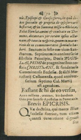 Brevis Epicrisis.