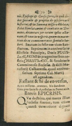 Brevis Epicrisis.