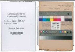 Entnazifizierung Bernhard Blanke , geb. 15.11.1886 (Postbeamter)